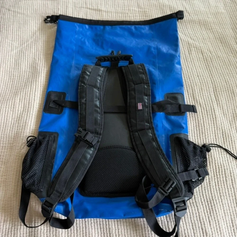 Purebred Fisherman Waterproof Roll Top Dry Bag Backpack Blue Fishing Hawaii